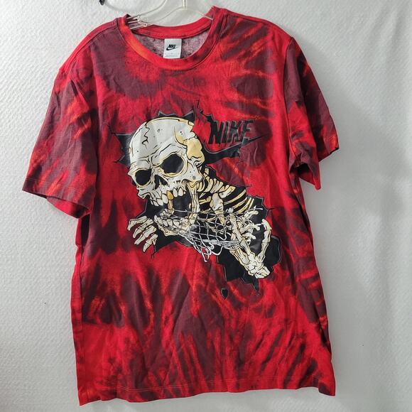 Nike Other - Nike Men's Red Tie Dyed With Skeleton Graphics T Shirt Size L 52924-0804